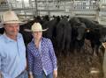 Stephen and Audrey Gill, Alexander Downs, Merriwa with the champion pen of steers, entered by Marina Seven Holdings Pty Ltd, Timor, which averaged 373 kilograms and made 352c/kg, returning $1312. Pictures by Simon Chamberlain