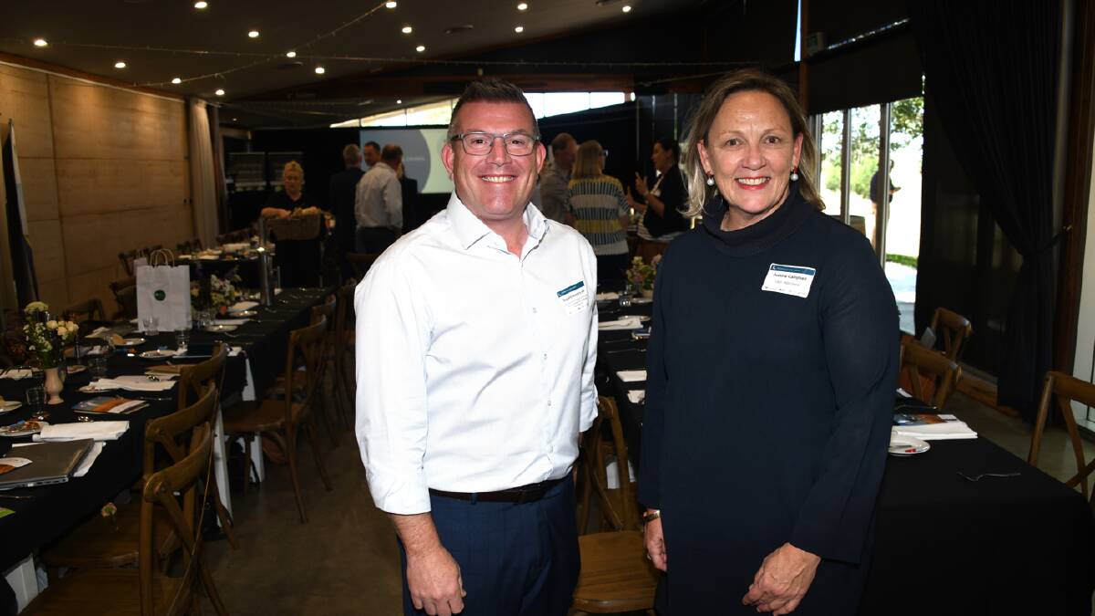 Member for Dubbo Dugald Saunders with Justine Campbell at the RDA Outlook Forum. Picture by Amy McIntyre