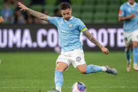 Jamie Maclaren scored the only goal as Melbourne City claimed a 1-0 win over Western United. (Will Murray/AAP PHOTOS)