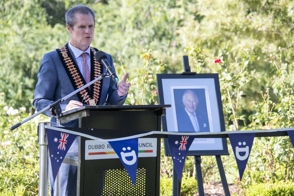 Mayor Mathew Dickerson at the 2023 Australia Day awards in Dubbo. Picture by Belinda Soole