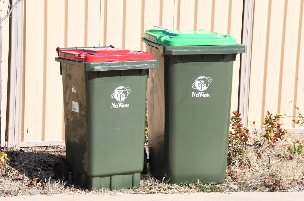 Both the organics and the general waste bins will be collected weekly. Photo: ORLANDER RUMING